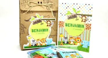 Kit Colorir e Modelar Safari com Sacola Kraft