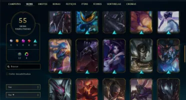 Ferro 2 com 100 Champs e 55 Skins
