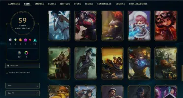 Ferro 1 com TODOS os Champs e 59 Skins