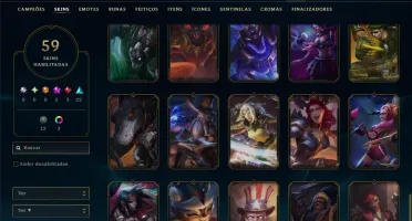 Ferro 1 com TODOS os Champs e 59 Skins