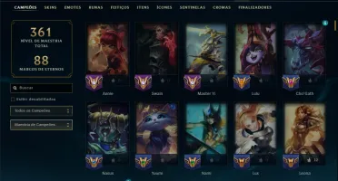 Ferro 1 com TODOS os Champs e 59 Skins