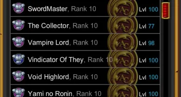Acc.AQW - Darkside/VoT/Rev/Void - Todos Hardfarms - LvL 100
