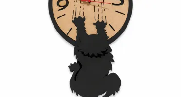 Relógio de Parede Gato em MDF 70 cm