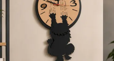 Relógio de Parede Gato em MDF 70 cm
