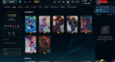Conta Ex Mestre; 1740 Skins Com 4615 Cromas