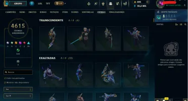 Conta Ex Mestre; 1740 Skins Com 4615 Cromas