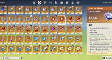 Conta Whale AR58 com yae miko e arma dela