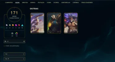 Unranked com TODOS os Champs e 171 Skins ( JG / MID )