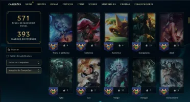 Unranked com TODOS os Champs e 171 Skins ( JG / MID )