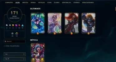 Unranked com TODOS os Champs e 171 Skins ( JG / MID )