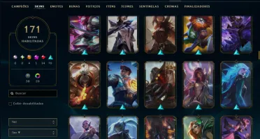 Unranked com TODOS os Champs e 171 Skins ( JG / MID )
