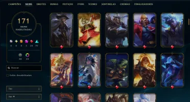 Unranked com TODOS os Champs e 171 Skins ( JG / MID )