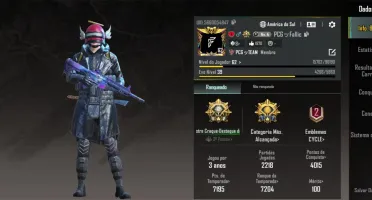 Conta pubg mobile level 62, 3 anos de jogo e muitas skins