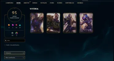 Conta ouro 4 com 95 skins e 125 champs