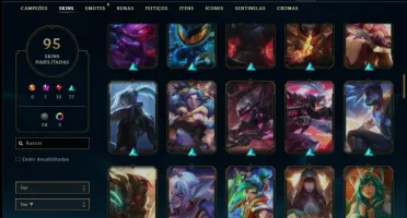 Conta ouro 4 com 95 skins e 125 champs