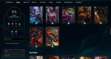 Conta ouro 4 com 95 skins e 125 champs