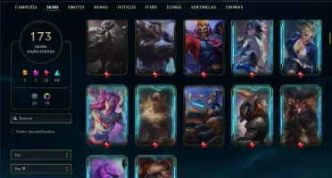 Platina 4 com TODOS os champs e 173 Skins +4 Vitoriosas