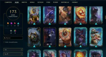 Platina 4 com TODOS os champs e 173 Skins +4 Vitoriosas