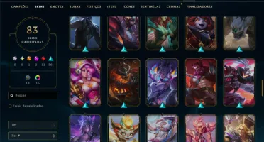 Esmeralda 3 com TODOS os Champ e 83 Skins ( JG / TOP / ADC )