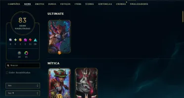 Esmeralda 3 com TODOS os Champ e 83 Skins ( JG / TOP / ADC )