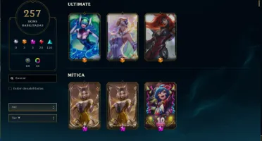Conta lol nivel 461 255 skins