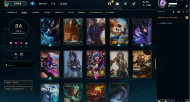 Vendo Conta Ouro 1 com 96 Champs, 84 Skins e 3 Cromas