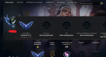 Conta LoL Diamante 4 com 19 Skins + 28 Campeões + Passe