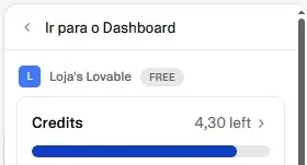 Lovable - Extensão Congela Créditos 30 dias