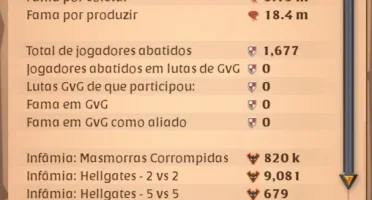 Conta albion 355m fama total. Tier 8 em coleta fibra e peleg
