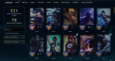 Unranked com 105 Champs e 144 Skins ( SUP / ADC )