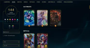 Unranked com 105 Champs e 144 Skins ( SUP / ADC )