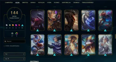 Unranked com 105 Champs e 144 Skins ( SUP / ADC )