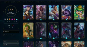 Unranked com 105 Champs e 144 Skins ( SUP / ADC )