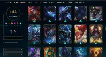 Unranked com 105 Champs e 144 Skins ( SUP / ADC )