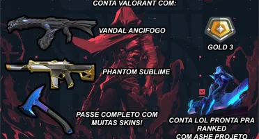 CONTA VALORANT DESDE O BETA - OURO 3 - COM SKINS
