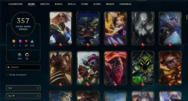 Ferro 1 com TODOS os champs e 356 Skins + 1400 RP