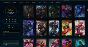 Ferro 1 com TODOS os champs e 356 Skins + 1400 RP