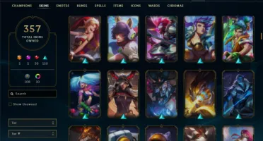 Ferro 1 com TODOS os champs e 356 Skins + 1400 RP