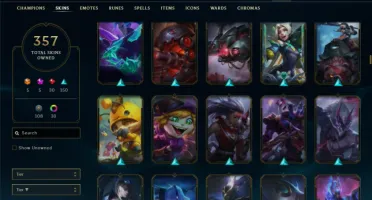 Ferro 1 com TODOS os champs e 356 Skins + 1400 RP