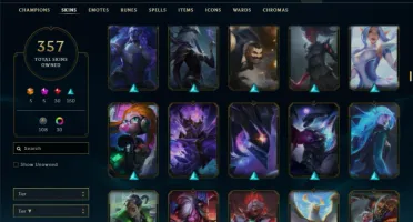 Ferro 1 com TODOS os champs e 356 Skins + 1400 RP
