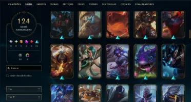 Unranked com TODOS os Champs e 124 Skins ( ADC / SUP / JG )