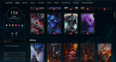 Unranked com TODOS os Champs e 124 Skins ( ADC / SUP / JG )