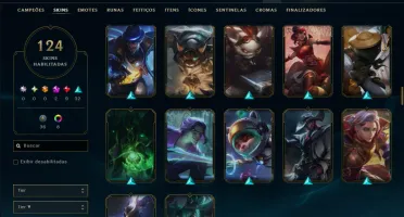 Unranked com TODOS os Champs e 124 Skins ( ADC / SUP / JG )