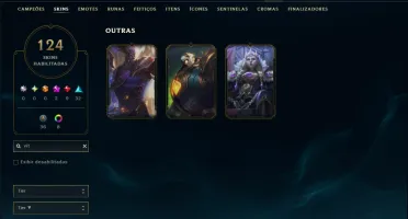 Unranked com TODOS os Champs e 124 Skins ( ADC / SUP / JG )