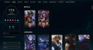 Unranked com TODOS os Champs e 124 Skins ( ADC / SUP / JG )