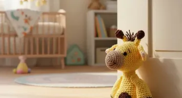 Girafinha Peso de Porta em Amigurumi