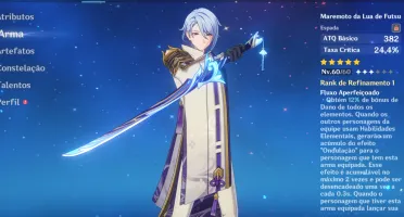 Genshin - Ayato + Maremoto da Lua de Futsu + Raiden