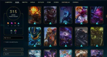 Conta prata 1 com TODOS os champs e 315 skins +1 Prestigio