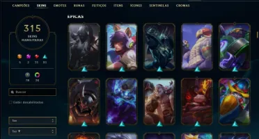 Conta prata 1 com TODOS os champs e 315 skins +1 Prestigio