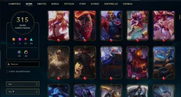 Conta prata 1 com TODOS os champs e 315 skins +1 Prestigio